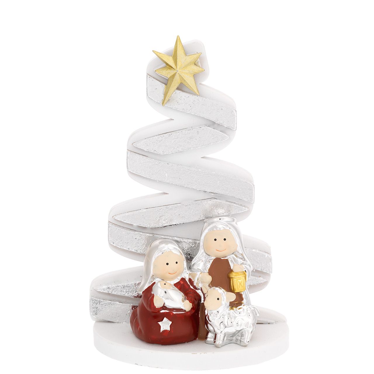 ALBERO ONDE H. 125 ARGENTO CON PRESEPE